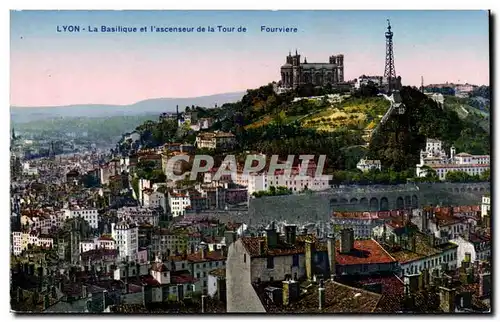 Lyon - La Basilique - Ascenseur de la Tour Fourviere - Ansichtskarte AK