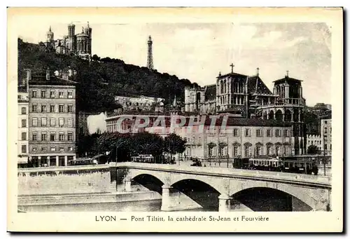 Lyon - Pont Tilsitt - La Cathedrale St Jean et Fourviere - Ansichtskarte AK