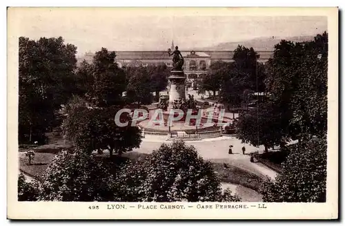 Lyon - Place Carnot - et Gare Perrache - Ansichtskarte AK