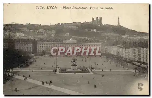 Lyon - Place Bellecour - Vue d&#39Ensemble - Cartes postales