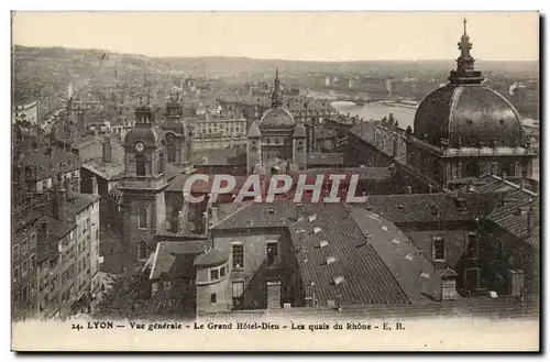 Lyon - Vue Generale - Le Grand Hotel Dieu - Les Quais du Rhone Ansichtskarte AK
