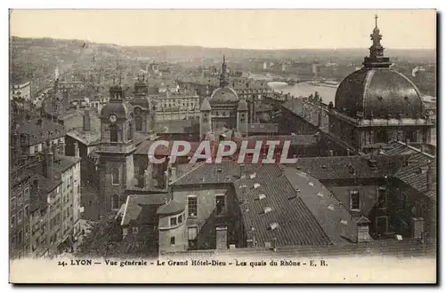 Lyon - Vue Generale - Le Grand Hotel Dieu - Les Quais du Rhone Cartes postales