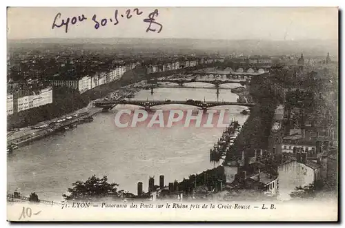 Lyon - Panorama des Ponts sur le Rhone prise de la Croix Rousse - Ansichtskarte AK