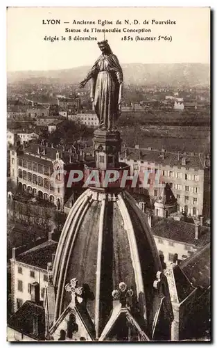 Lyon - Ancienne Eglise de Notre Dame de Fourviere - Statue de l&#39immaculee conception - Ansichtskarte AK