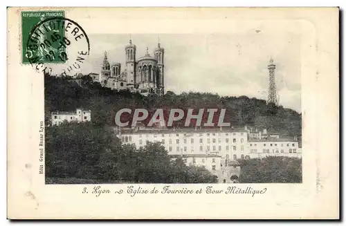 Lyon - Eglise de Fourviere et Tour Metallique - Ansichtskarte AK