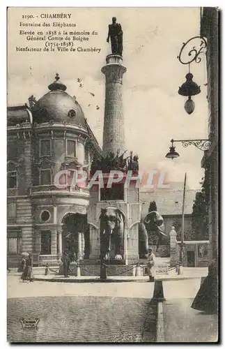 Cartes postales Chambery Fontaine des elephants