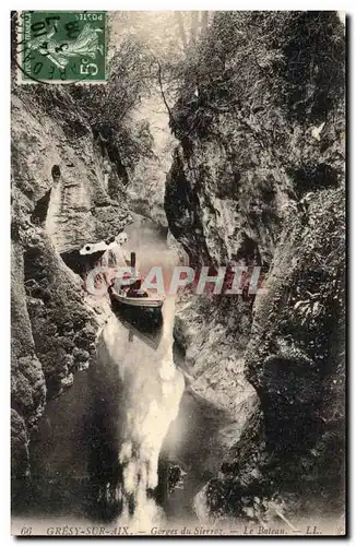 Cartes postales Gresy sur Aix Gorges du Sierroz Le bateau