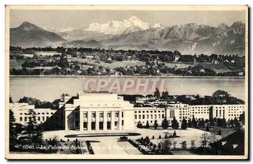 Suisse Cartes postales Palais des Nations et le Mont Blanc