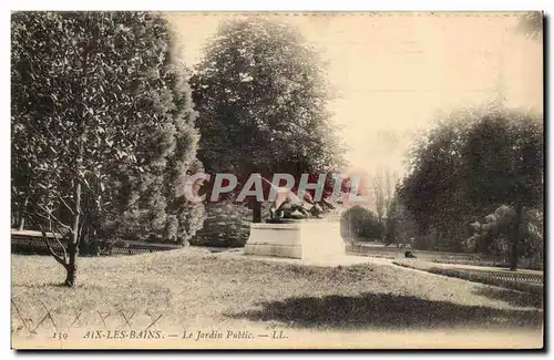 Cartes postales Aix les Bains Le ajrdin public (lion)