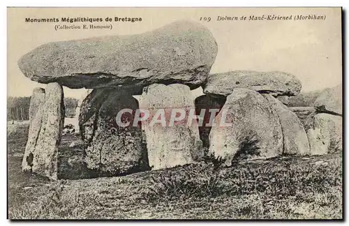 Ansichtskarte AK Menhir Dolmen Monuments megalithiques de Bretagne Dolmen de Mane Keriened (Morbihan)