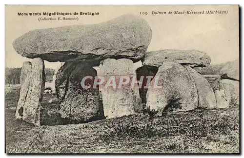 Cartes postales Menhir Dolmen Monuments megalithiques de Bretagne Dolmen de Mane Keriened (Morbihan)