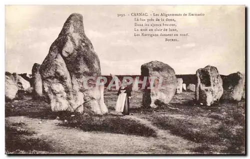 Cartes postales Menhir Dolmen CArnac Les alignements de Kermario