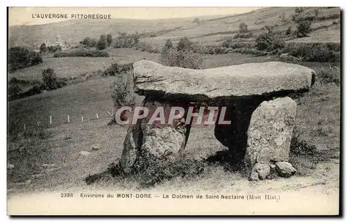 Ansichtskarte AK Menhir Dolmen Environs du Mont Dore Le dolmen de Saint Nectaire