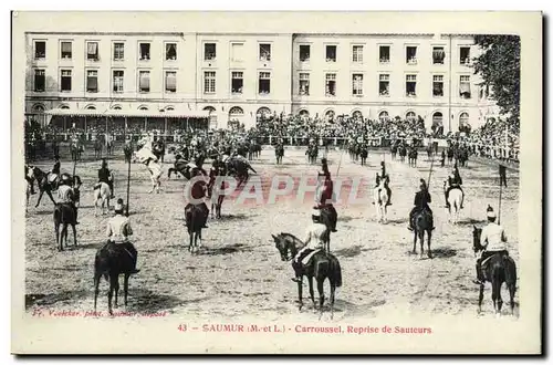 Saumur Ansichtskarte AK Carrousel Reprise de sauteurs (cavalier cheval hippisme)