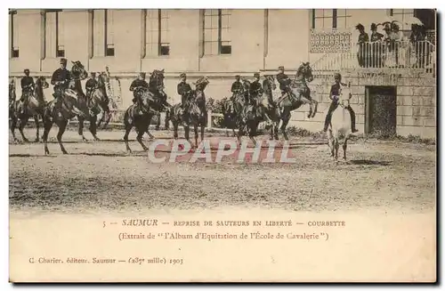 Saumur Ansichtskarte AK Courbette Reprise de sauteurs (cavalier cheval hippisme)