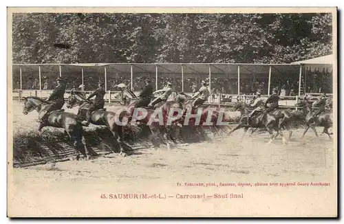 Saumur Cartes postales Ecole de cavalerie Carrousel SAut final (cavalier cheval hippisme)