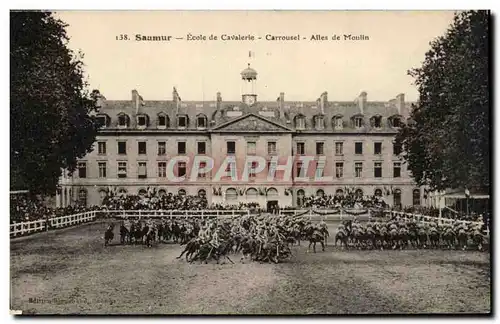 Saumur Ansichtskarte AK Ecole de cavalerie Carrousel Allees de Moulin (cheval hippisme)