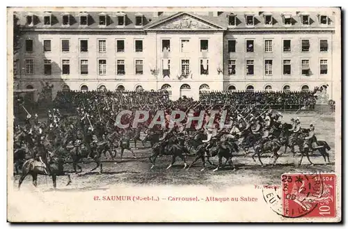 Saumur Cartes postales CArrousel Attaque au sabre (cheval hippisme)