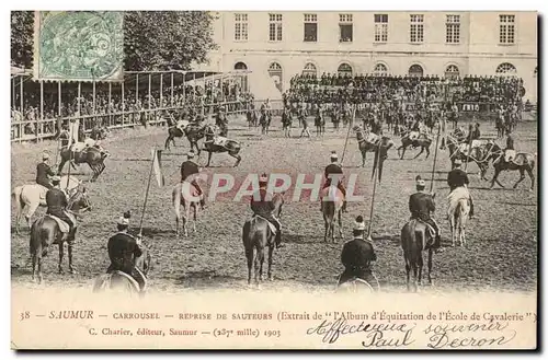 Saumur Ansichtskarte AK CArrousel Reprise de sauteurs (cheval hippisme)