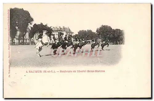 Saumur Cartes postales SAuteurs en liberte Sous maitres (cheval hippisme)