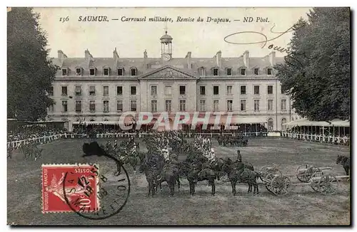 Saumur Cartes postales CAroussel militaire Remise du drapeau (cheval hippisme)