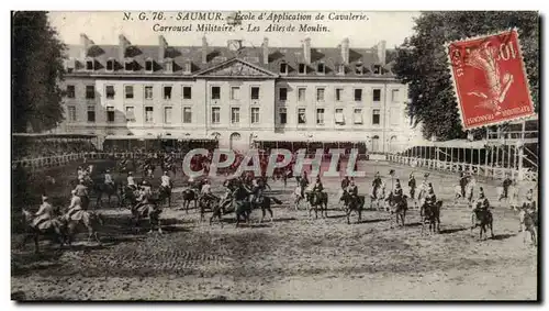 Saumur Ansichtskarte AK Ecole d&#39application de cavalerie CArrousel Les ailes de Moulin (cheval hippisme)
