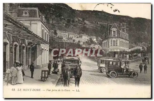 Mont Dore - Vue prise de la Gare - Cartes postales (publicite Au Bon Marche Cornet Gendre)