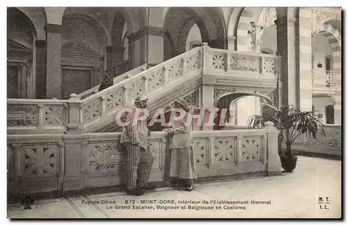 Mont Dore - Baigneur et Baigneuses en Costume - Interieur de l'Etablissement Thermal - - Cartes postales