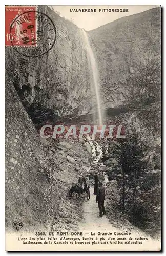 Mont Dore - La Grande Cascade - cheval - Cartes postales Ane donkey