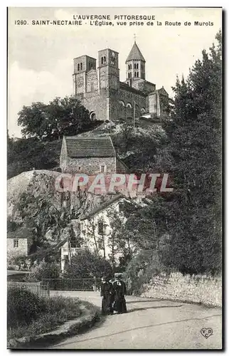 Ansichtskarte AK Saint Nectaire L&#39eglise vue prise de la route de Murols