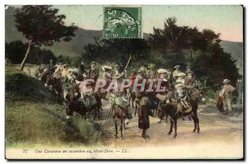 Cartes postales Auvergne Une caravane au Mont Dore Ane donkey TOP