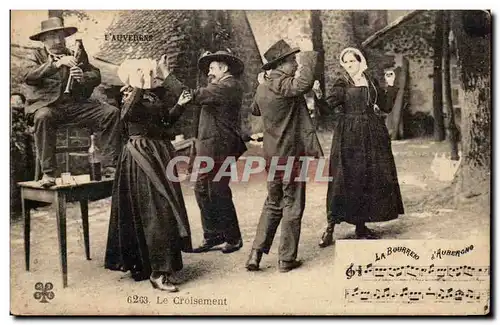 Ansichtskarte AK Auvergne La bourree Le croisement ( folklore costume danse )