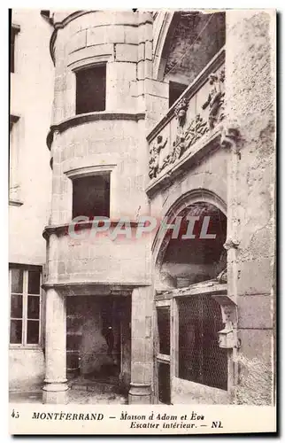 Cartes postales Montferrand Maison d&#39Adam et Eve Escalier interieur