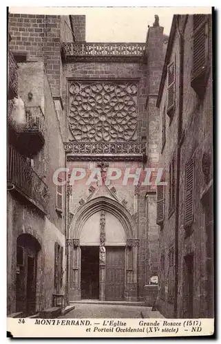 Cartes postales Montferrand L&#39eglise Grande rosace et portail occidental