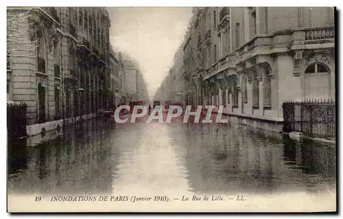 Paris 7 - La Rue de Lille - Inondations de Paris - 1910 - Ansichtskarte AK