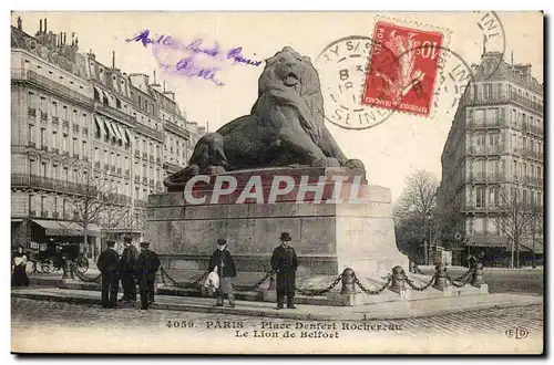 Paris Ansichtskarte AK Place Denfert Rochereau le lion de Belfort