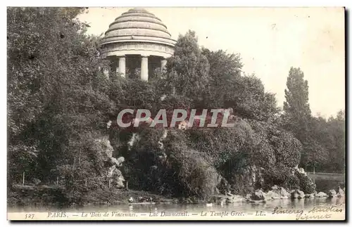 Cartes postales Paris Le bois de Vincennes le temple Grec