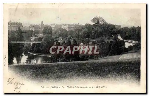 Cartes postales Paris Les Buttes Chaumont Le Belevedere