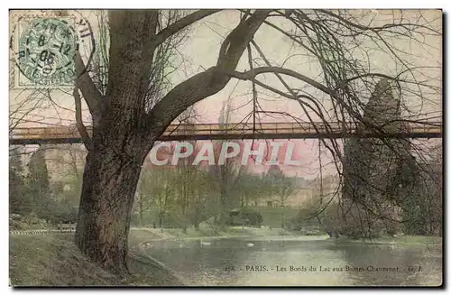 Cartes postales Paris Buttes Chaumont Les bords du lac