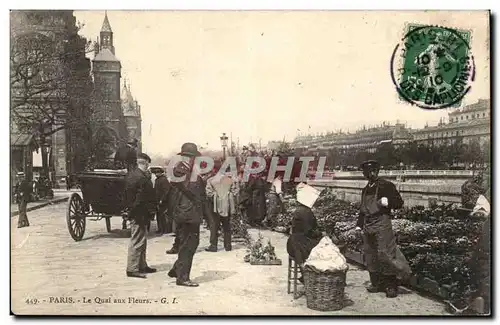Cartes postales Paris La quai aux Fleurs (marche) TOP