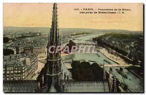 Paris - 4 - Panorama de la Seine Vue Prise de Notre Dame Ansichtskarte AK