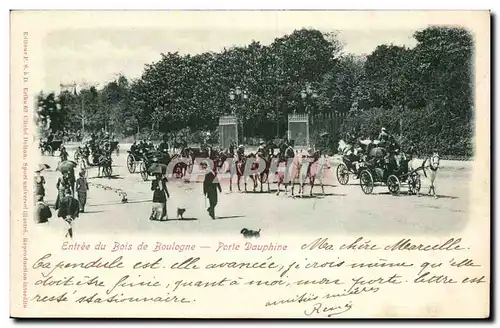 Paris - 16 - Bois de Boulogne - Porte Dauphine - chien - dog Ansichtskarte AK