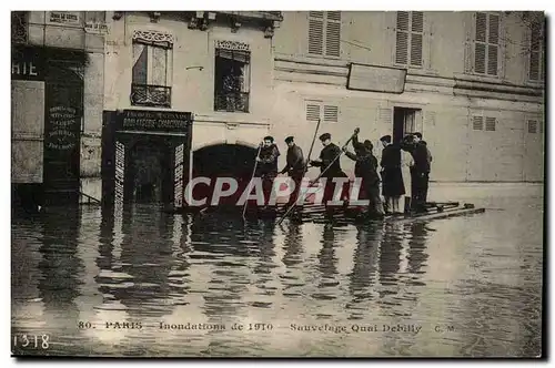 Paris - 7 - Sauvetage Quai Debilly - Inondations de 1910 - Boulangerie Ansichtskarte AK