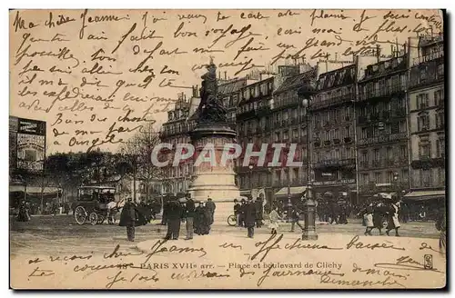 Paris 17 - La Place et Boulevard de Clichy - Ansichtskarte AK