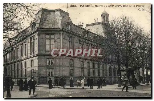 Paris - 16 - Mairie de XVI arrondissement - Rue de la Pompe - Cartes postales