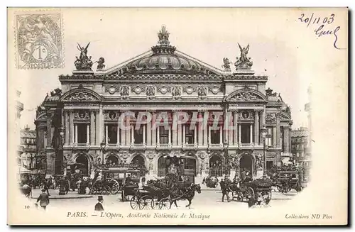 Paris - 9 - L&#39Opera - Academie Nationale de Musique - Ansichtskarte AK