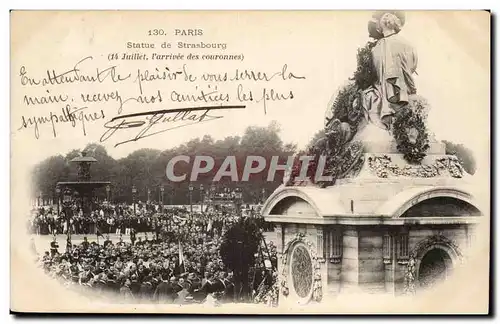 Paris - 8 Statue de Strasbourg 14 Juillet arrivee des couronnes - Cartes postales