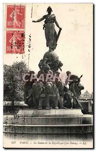 Paris - 10 - La Statue de la Republique Cartes postales