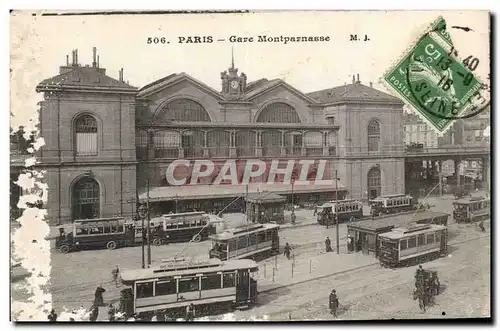 Paris - 15 - Gare Montparnasse - autobus Ansichtskarte AK