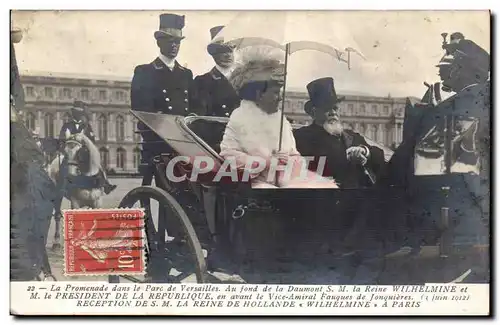 Versailles - La Promenade dans le Parc - Reception de la Reine de Hollande Wilhelmine a Paris Cartes postales